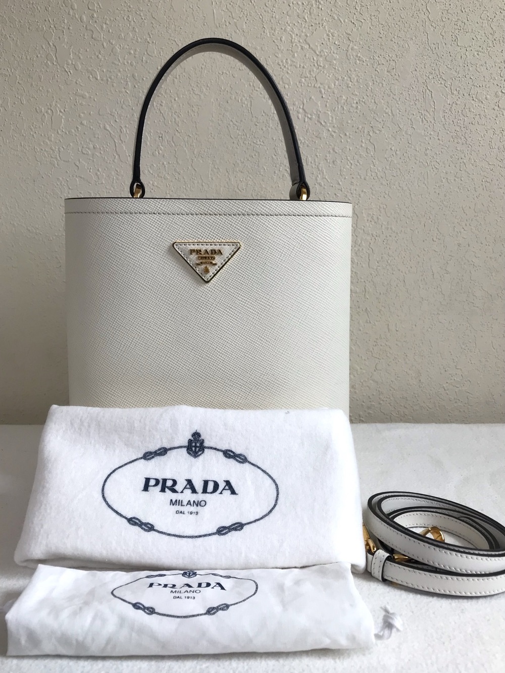 Prada Pannier Safiano 2 Way Bag